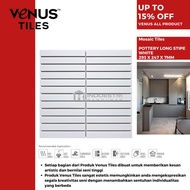 PROMO Mosaic Venus Pottery Long Striped White / Mosaic Dapur