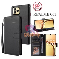 Casing REALME C61 Flip wallet cover leather case for REALME C61