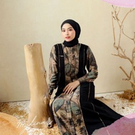 HITAM Fatuma Dress by Halwa Apparel gamis Black Plain mix motif Brocade Tille gamis abaya arabian Tille mix Tille silk Soft Cool silk