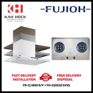 FUJIOH FR-CL1890 R/V 900MM CHIMNEY COOKER HOOD + FH-GS5520 SVSS STAINLESS STEEL GAS HOB BUNDLE