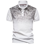 2024 Price Ratio Gradient Printed POLO Shirt Trendy Men's Lapel T-Shirt European Size bgt117.10.19