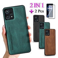 LAYAR 2 In 1 Casing Realme 9 Pro Plus 9 Pro+ Minimalist Leather Box With Ceramic Film Protective Scr
