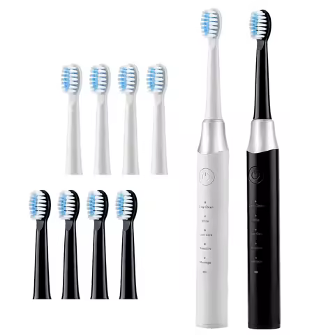 Electric Sonic Toothbrush 2-Minute Smart Timer 6 Modes Deep Clean With 4 Brush Heads Oral Care Recha