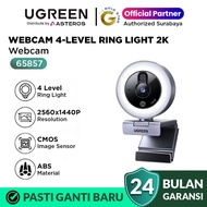 UGREEN Webcam 2K with 4-Level Ring Light Auto focus QHD Resolution Lens Cover 65857