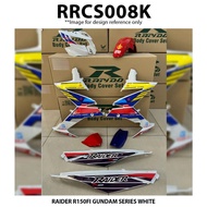 Cover Set Rapido Suzuki Raider R150Fi GUNDAM SERIES White R150 Fi Accessories Motor Body Cover Set R