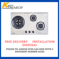 FUJIOH FH-GS5035 SVSS GAS HOB WITH 3 DIFFERENT BURNER SIZES - 1 YEAR LOCAL WARRANTY