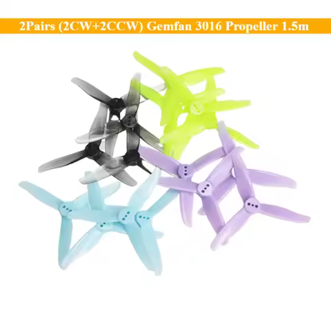 2Pairs (2CW+2CCW) Gemfan 3016 Propeller 1.5m Hole 3 Inch 3-Blade CW CCW FPV Propeller Mini Props for
