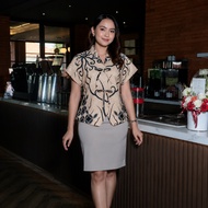KATUN Puwastri Batik Blouse, Boutique Batik Top Premium Cotton Office WorkWanita