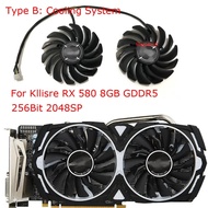 -95mm Video Cards Fan,T129215SU,VGA GPU Cooler,PLD09210S12HH,2pcs/Set,For Kllisre RX 580 8GB GDDR5 2