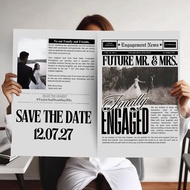 Newspaper Style Invitation | Announcement |Classic wedding invitation |Save the Date |Debut