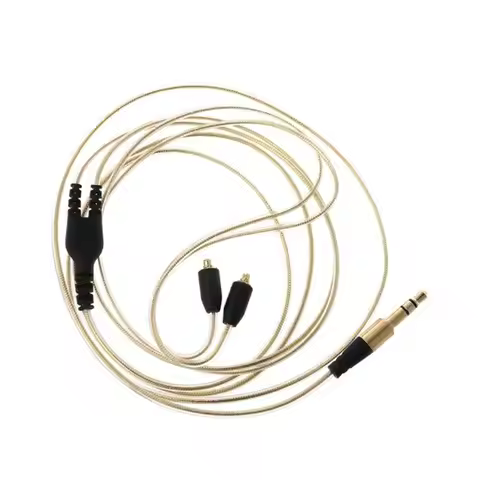 3.5mm MMCX Headphones Cable Detachable Grey/Silver/Gold Earphone Cable Replacement Metal Light-weigh