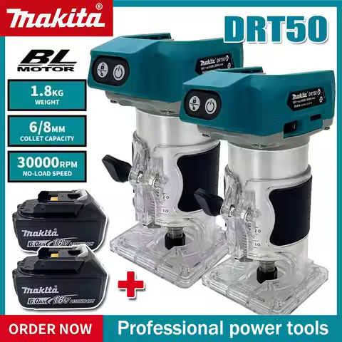 Makita DRT50 Cordless Trimmer Rechargeable Trimming Machine Brushless Slotting Tool Milling Woodwork