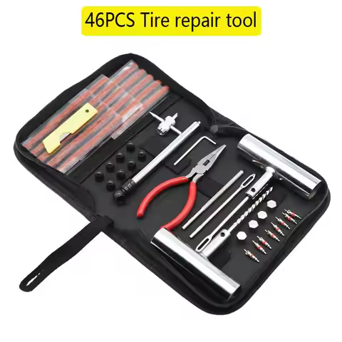 46/62 Pcs Set Car Tire Repair Tool Tire Repair Kit Studding Tool Set Auto Bike Tire Repair Puncture 