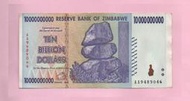 辛巴威2008年版100 億紙鈔１張。--8-9成新些微髒汙-- (非洲紙鈔-Zimbabwe)