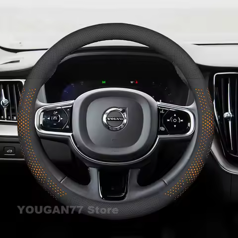 Leather Car Steering Wheel Cover For Volvo XC40 Recharge XC60 S60 S90 ES90 XC90 EX90 EM90 2012-2025 