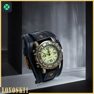 1F [lovoskibcMY] Wristwatch Male Leather Vintage Bracelet