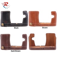 Leather Camera Half Case Cover Bag For Olympus EM10 EM10 Mark I Cameras
