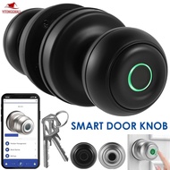 Smart Door Knob Fingerprint Door Knob with 2 Keys APP/Key/Fingerprint Control Door Lock Bluetooth Smart Door Lock for Bedroom SHOPSKC6118