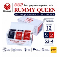 One Dozen Pack 002 Rummy Queen Grey Centre Poker Playing Cards 12 Decks 6 Blue 6 Red Poker Size 87mm