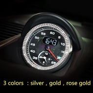 3 Colors Car Console Clock Watches Time Decoration Ring Cover accessories For Porsche 911 Cayenne Pa