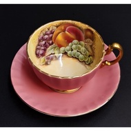 Aynsley 🇬🇧 Gently used Fruit Orchard Pink Oban Cup & Saucer