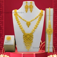 Fashion Dubai Jewelry Set Bridal Jewelry Four-Piece Set Necklace Bracelet/Bracelet Ring Earrings Gol