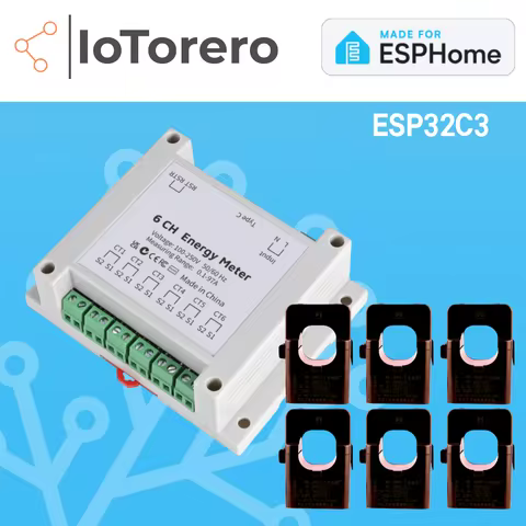 IoTorero Made For ESPHome 6 CH Energy Meter Works With Home Assistant
