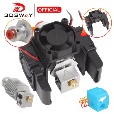 3DSWAY Upgrade V6 Hotend Kit BP6 Volcano All Metal J-head 12V/24V Remote Extruder 3 fan-cooled Brack