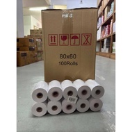80mm×60mm Thermal Paper Roll (D55) - 1 CARTON (100 ROLL)