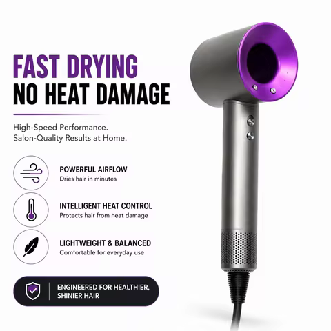 New Arrival Upgraded Bladeless Hair Dryer | High Speed Turbo Motor | Pro Version High Power Quiet Qu