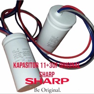 Kapasitor Mesin Cuci Sharp 2 Tabung Original 11 uf + 3 uf