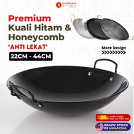 SUPERSAVE Wok Kuali Stainless Steel Pan Non-stick Honeycomb Kuali Hitam Kuali Besar Non Stick Cookwa