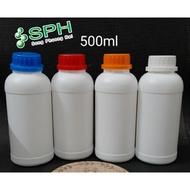 Combo 10 White Plastic Bottles 500ml Screw Cap to HDPE