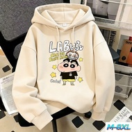 Crayon Shin Chan Pattern Co Branded Hoodie Labubu Print M-8XL Large Size Hoodie Warm Sweatshirt