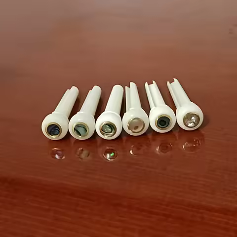 6 Pcs Acoustic Guitar Bridge Pin Guitar Strings Nail Solid Pure Bone With Guitar Bridge Pin Puller