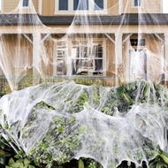 Spider Web Halloween Decoration Reward, with 60 Fake Spiders, Super Elastic Spider Web, for Hallowee