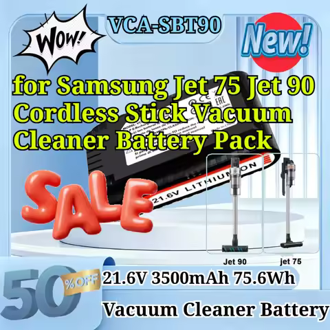 VCA-SBT90 21.6V 3500mAh 75.6Wh Replacement Li-ion Battery for Samsung Jet 75 Jet 90 Cordless Stick V