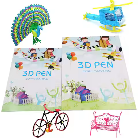 New 3D Pen Drawing Book Suitable for Children 3D printing pen Reusable 40 Patterns Transparent Board