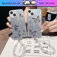 VIVO V23e V25 V25e V30 V30e V40 Pro 4G 5G fon sarung butterfly rose chain feather hard case casing 手