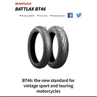 TYRE BRIDGESTONE BT46 BATTLAX JAPAN 10/90-18 120/80-18 90/90-18 120/80-16 130/80-18 150/70-17 150/80