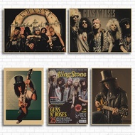 The Guns N' Roses Gnr Kraft Paper Poster Retro Rockers Decorative Painting Posters Vintage wall post