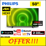 Philips 50 inch 50PUT7406 4K UHD HDR ANDROID Smart LED TV DOLBY VISION Built in Wi-Fi INTERNET TV 50PUT7406/68 Super Sharp Image support Digital TV MYTV Freeview