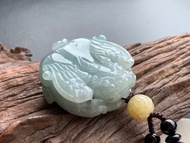 快速出貨 免費開光 天然A貨緬甸玉翡翠招財貔貅項鍊 飛天貔貅