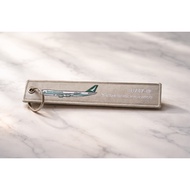 Cathay Pacific Airlines Key Ring B747-8F BEFORE FLIGHT REMOVE Aircraft Embroidery 747