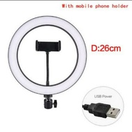 Y7y RINGLIGHT+ER HP 26CM LED 3 LAMPU RGB RING SELFIE LAMPU GANTUNG