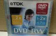 TDK DVD-RW 1-2X 4.7GB_空白光碟片 全新包裝