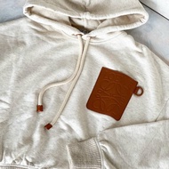jaket Anagram Leather Patch Hoodie
