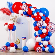 Voircoloria 130pcs Red White Blue Balloons Different Sizes 18" 12" 10" 5" Party Latex Balloons for B