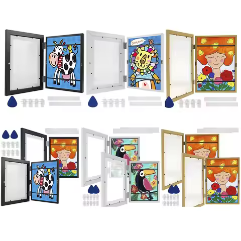 1/2Pcs Kids Art Frame Set A4 Front Opening Photo Frames Wooden Child Artwork Display Frame for Craft