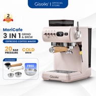 Giselle 20Bar 51mm MoriCafe Espresso Coffee Maker | Build in Grinder | Hot & Cold Brew | Milk Frothe